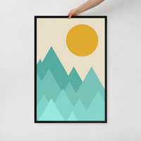 Load image into Gallery viewer, RETRO MOUNTAINS wall art (framed)
